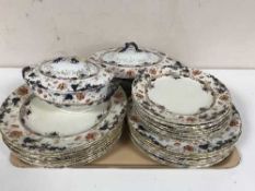 Thirty four pieces of Leighton Pottery dinner ware