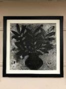 Andrew McRae : Vase III, oil on canvas, signed, label and inscriptions verso, 49 cm x 49 cm, framed.