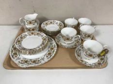 A tray of nineteen pieces of Royal Stafford Clovelly tea china