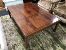 A rectangular Danish rosewood coffee table