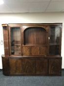 A good quality inlaid mahogany cocktail display unit and matching corner stand