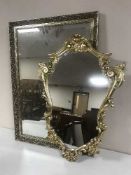 A gilt framed mirror,