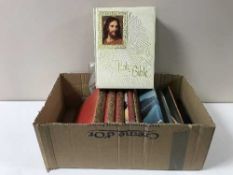 A box of books - Family Edition Holy Bible, three volumes The History of the Great War,