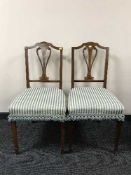 A pair of Victorian inlaid mahogany drawing room chairs