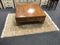 A Persian ziegler rug on green ground