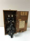 A W R Prior microscope in fitted mahogany box