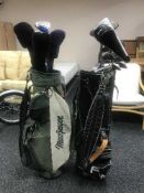 A Ping & McGregor golf bag containing assorted irons and drivers