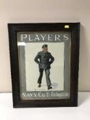 An oak framed Player's Navy Cut Tobacco advertising sign, Baccy and Brine,