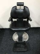 A hydraulic barber's chair
