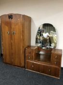 A gent's double door wardrobe and a dressing chest