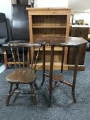 An antique child's chair and an occasional table