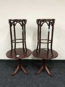 A pair of lamp tables and pair of bar stools