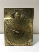 A brass longcase clock movement by Tom Wallbanks