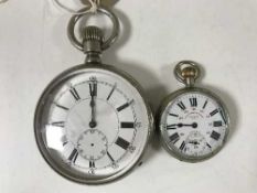 An oversized chrome plated pocket watch,