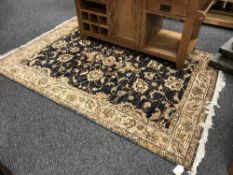 A Persian ziegler rug on blue ground