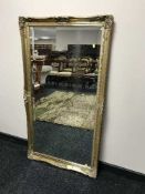 A gilt framed rectangular hall mirror