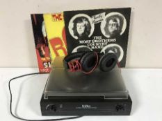 A box of turn table and quantity of LP records - Bing Crosby.