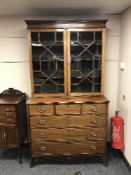 A Georgian inlaid mahogany bookcase