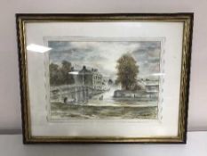 Three gilt framed watercolours - The round house,