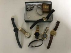 A box of assorted lady's and gent's wrist watches - Baishuns, Monde,