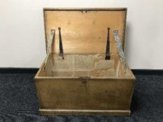 An antique pine blanket chest