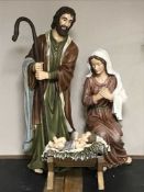 A three piece religious nativity set
