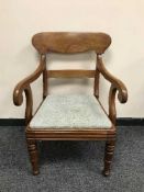 A 19th century mahogany gentleman's armchair