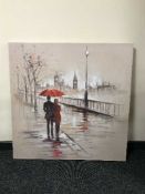 Four large contemporary wall canvases