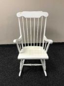 A painted pine rocking chair