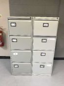 Two metal four drawer filing cabinets