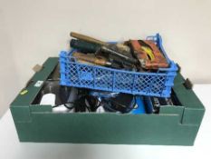 Three boxes of hand and power tools,