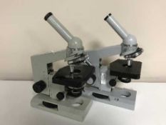 A box of six Russian microscopes