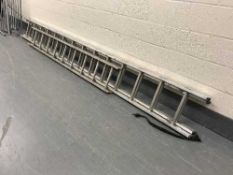 An aluminium extension ladder and one other (on view in ground floor corridor)