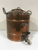 An antique copper urn