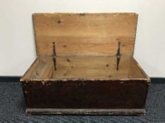 An antique pine joiner's tools box