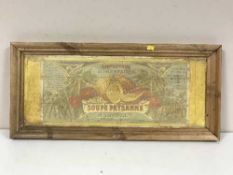 A pine framed Soupe Paysenne advertising sign