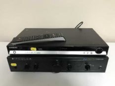 A Samsung DVD recorder with remote and a Cambridge Audio A1 Mark III Special Edition integrated