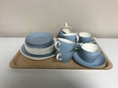 A tray of twenty one piece Wedgwood Summer Sky tea service