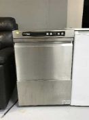 A Hobart Ecomax commercial stainless steel dish washer