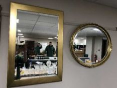 Two gilt framed mirrors