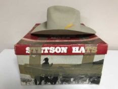 A boxed John B Stetson beaver skin Stetson hat