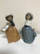 Two Nao figures - girls - in a matt finish
