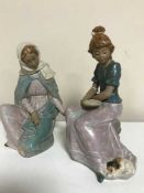 Two Nao figures - girls - in a matt finish