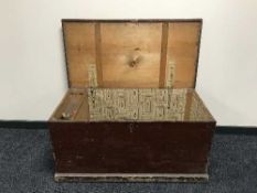 An antique pine joiner's tool box