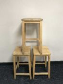 A set of three school stools