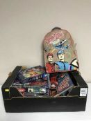 A box of assorted Captain Scarlett collectable's inc.