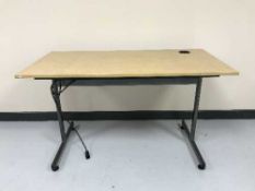 Three light oak effect PC work stations