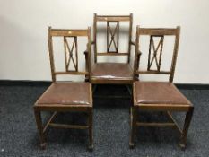 Six late Victorian dining room chairs