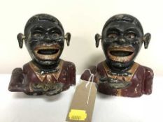 Two cast metal money boxes