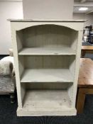 Set of painted pine open bookshelves
